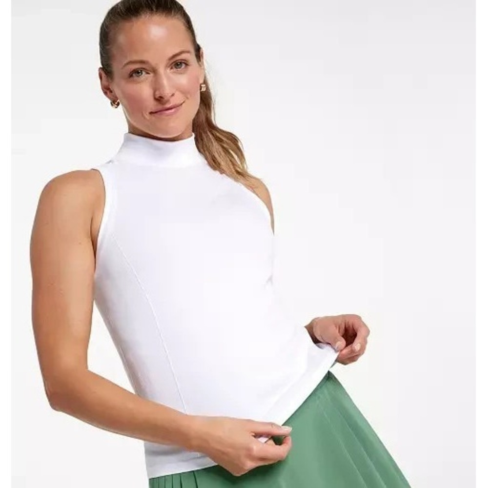 Calia Seamless Sleeveless Mock Golf Top Women's XXL Pure White NWT